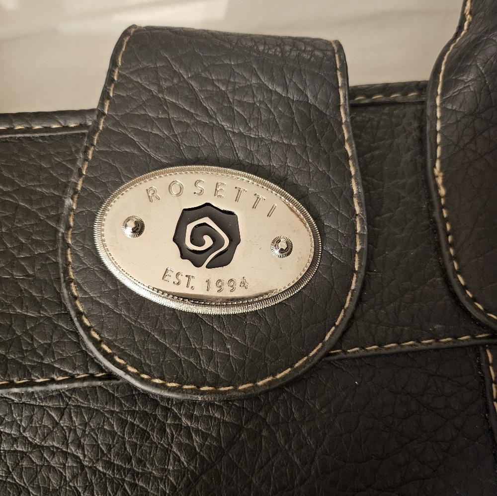 Rosetti Black Shoulder Purse/tote/computer Bag - Picture 2 of 11